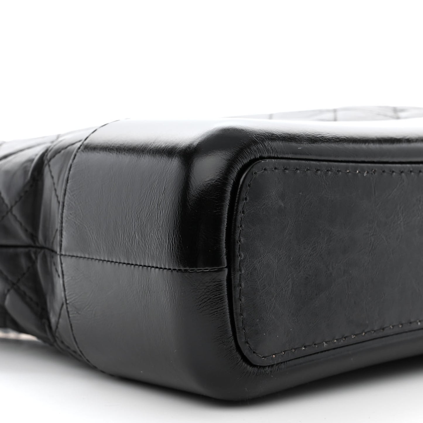 Aged Calfskin Quilted Medium Gabrielle Hobo Black