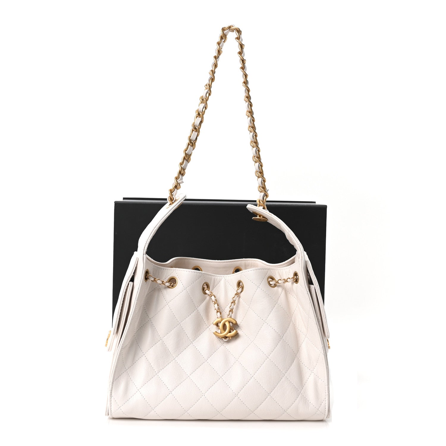 Chanel Caviar Quilted Small Chanel 25 Handbag White 11 of 11