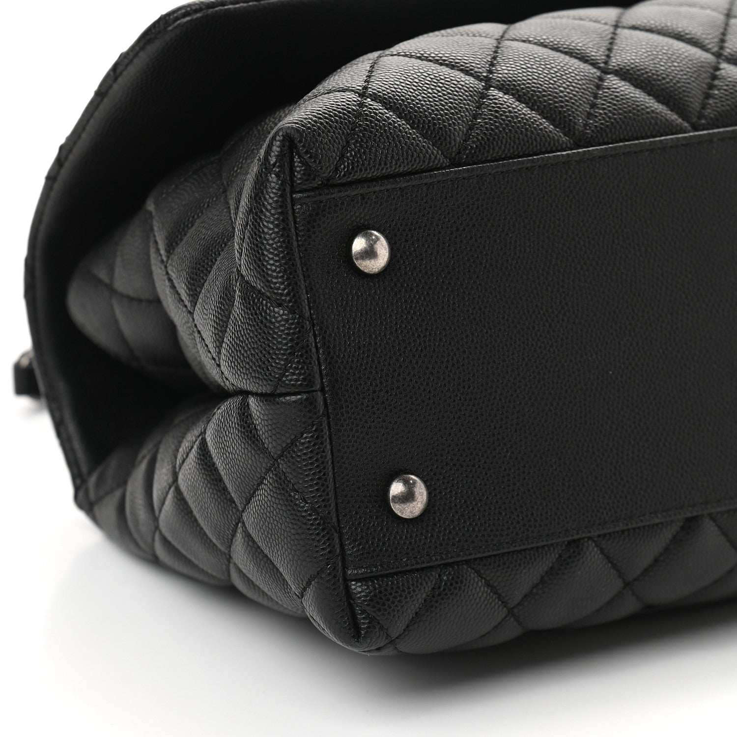 Chanel Caviar Quilted Small Coco Handle Flap Black 8 of 10