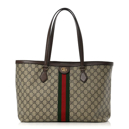 Gucci GG Supreme Monogram Medium Ophidia Shopping Tote Brown 1 of 10