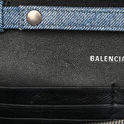 Balenciaga Nappa Denim Printed Hourglass Chain Bag Denim Blue 11 of 13