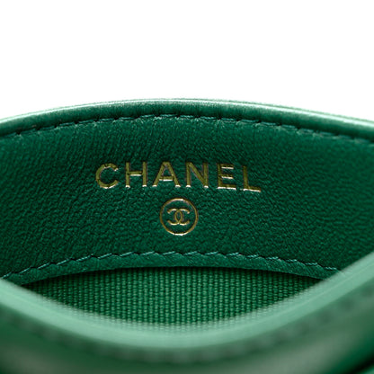 Chanel Lambskin Quilted Card Holder Green 5 of 8