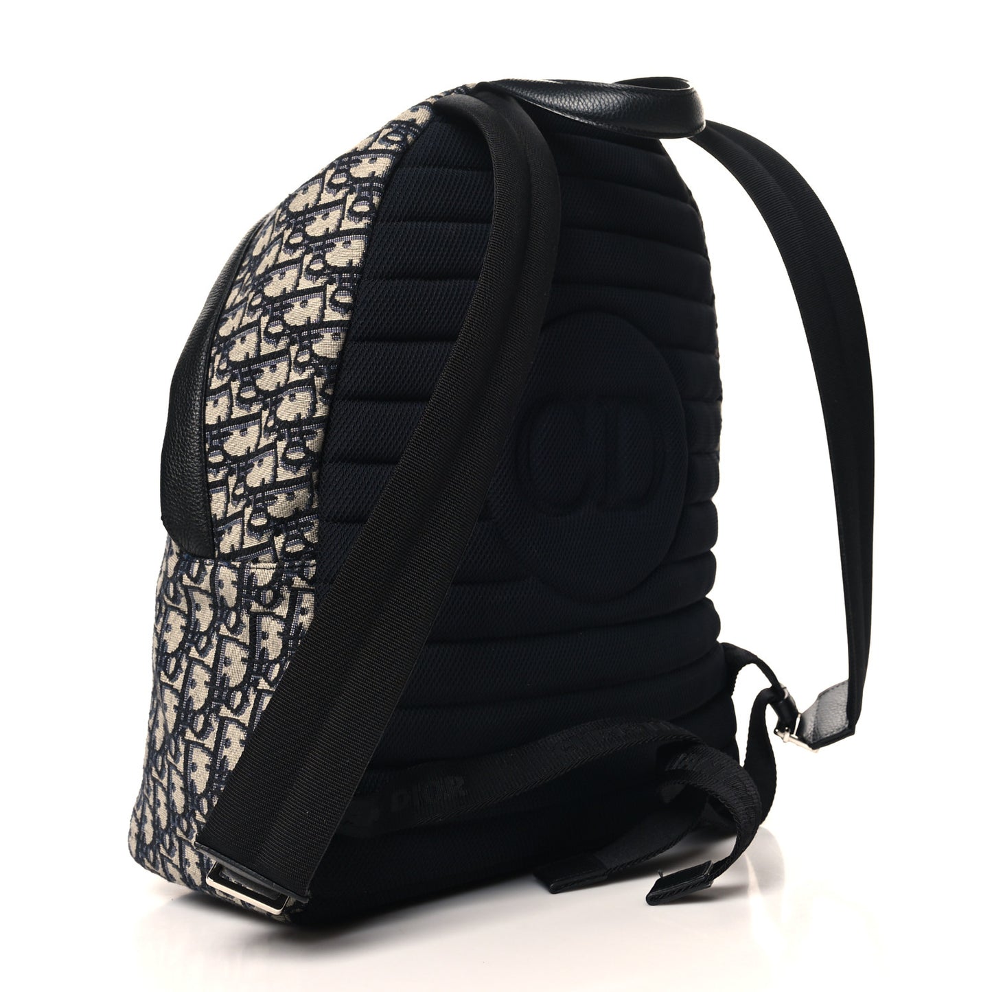 Oblique Calfskin Rider Backpack Beige Black