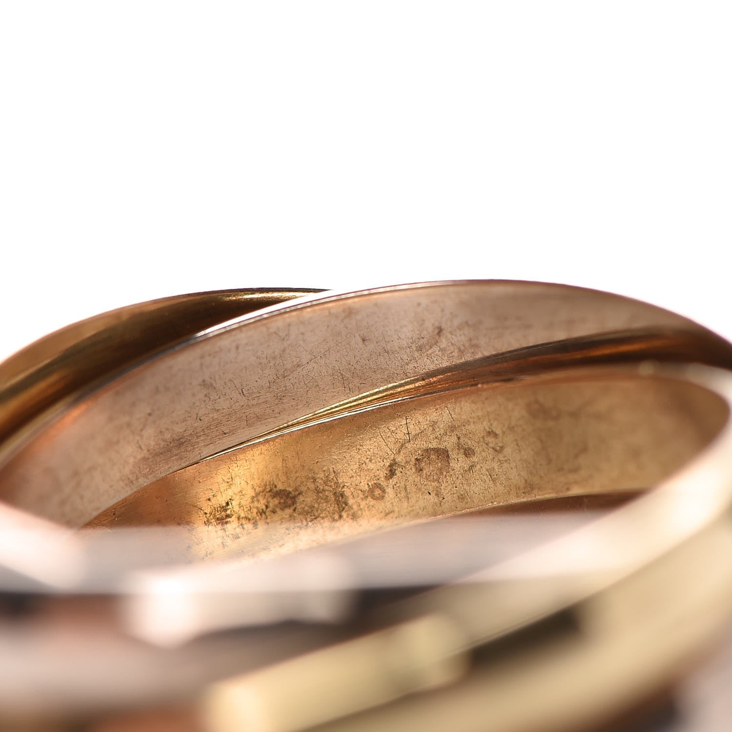 Cartier 18K Pink Yellow White Gold Les Must De Trinity 5 Band Ring 49 4.75 5 of 9