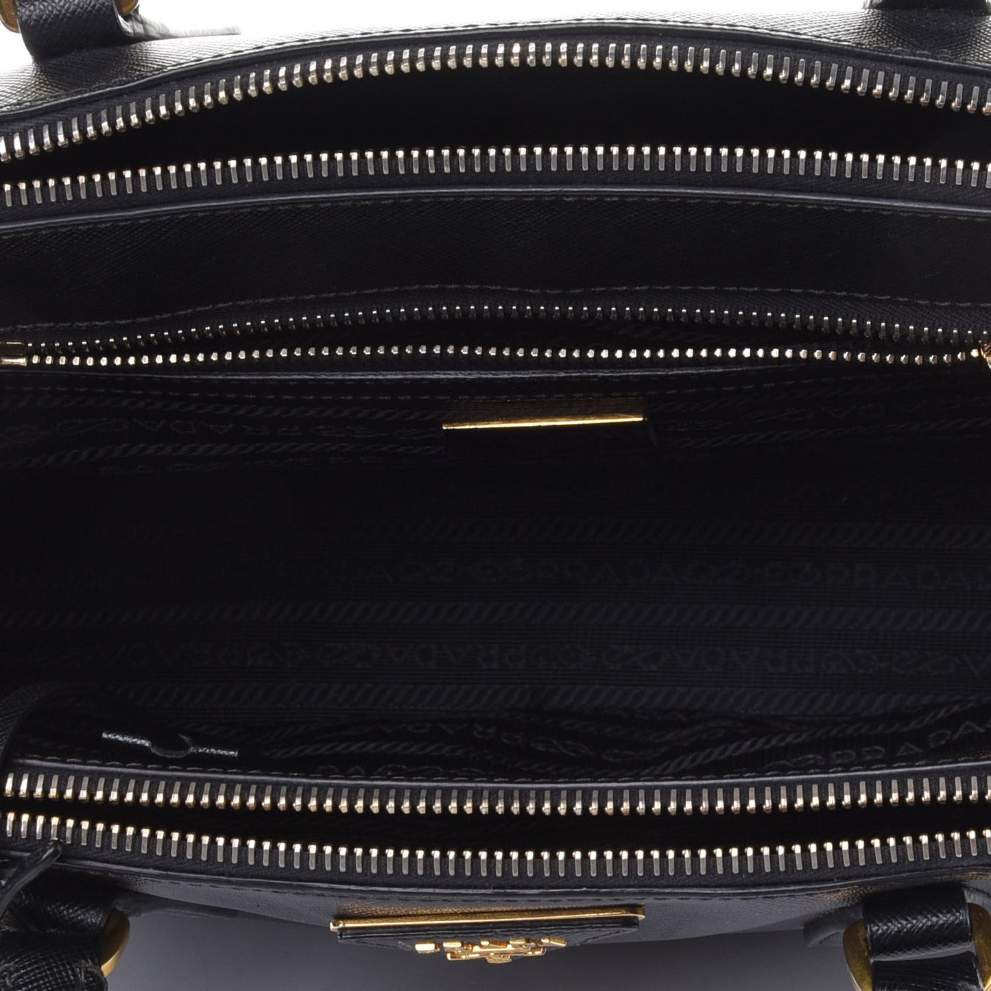 Saffiano Small Galleria Double Zip Tote Black