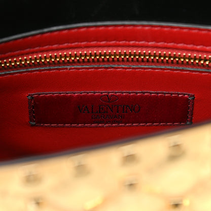 Valentino Garavani Metallic Patent Medium Rockstud Spike Shoulder Bag Gold 6 of 9