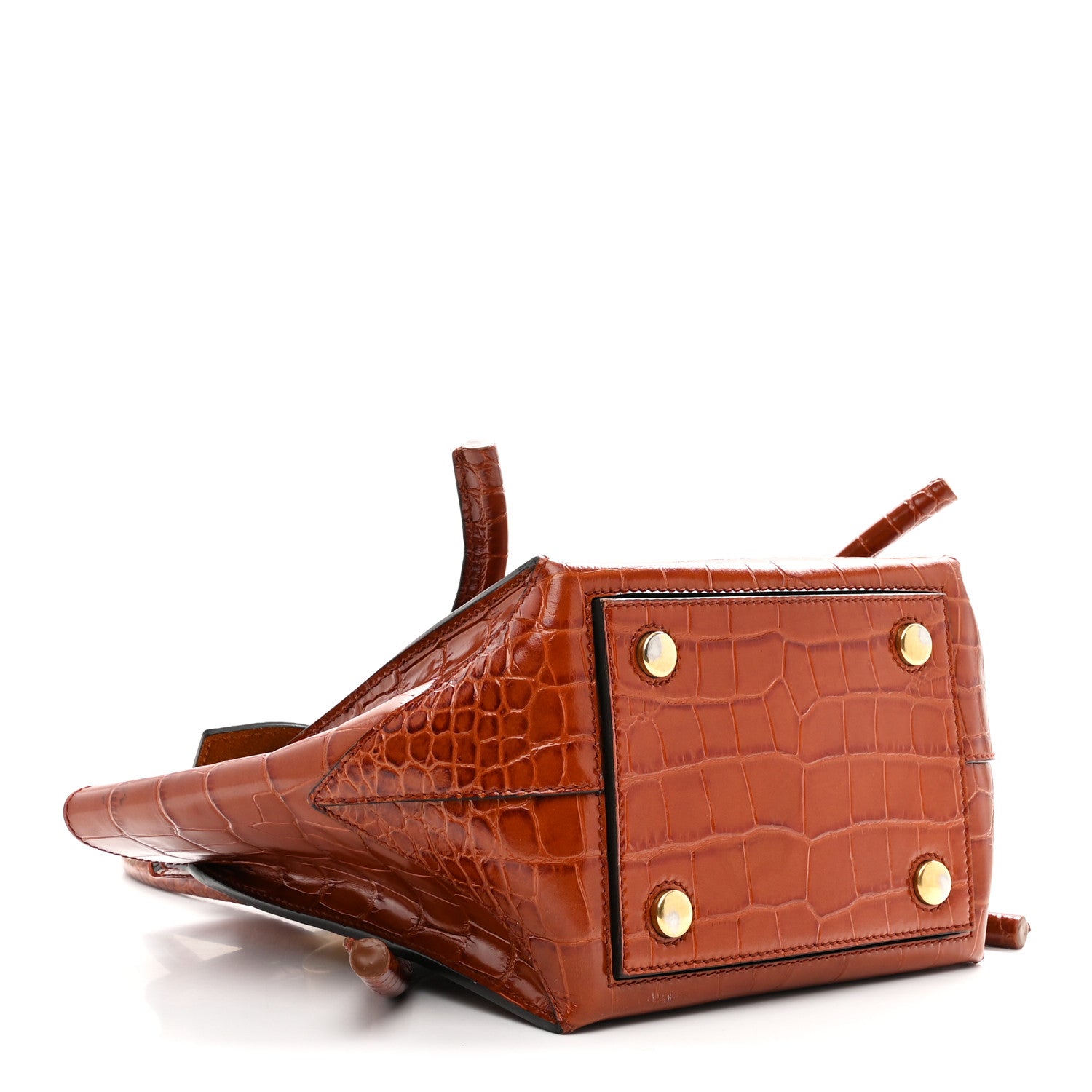 Proenza Schouler Calfskin Crocodile Embossed Small Pipe Bag Chestnut 4 of 13