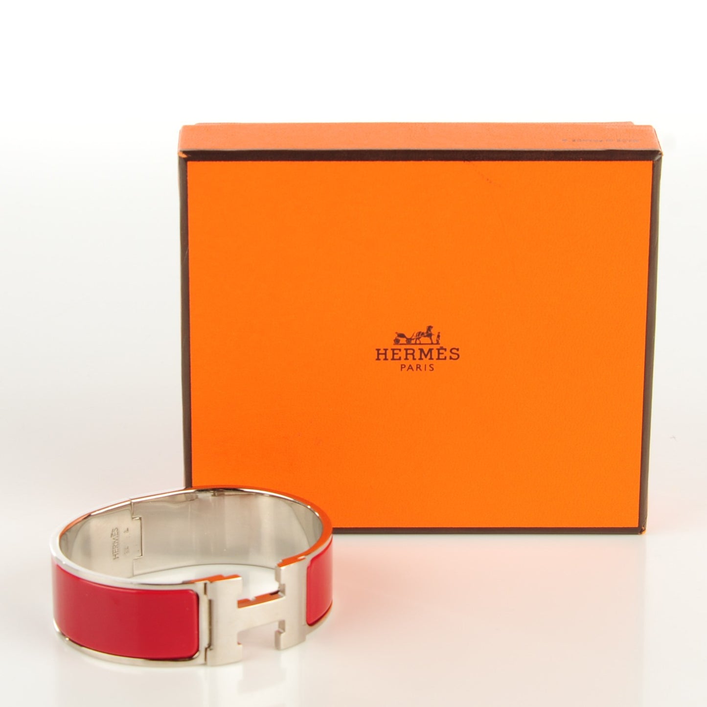 Enamel Wide Clic Clac H Bracelet GM Red