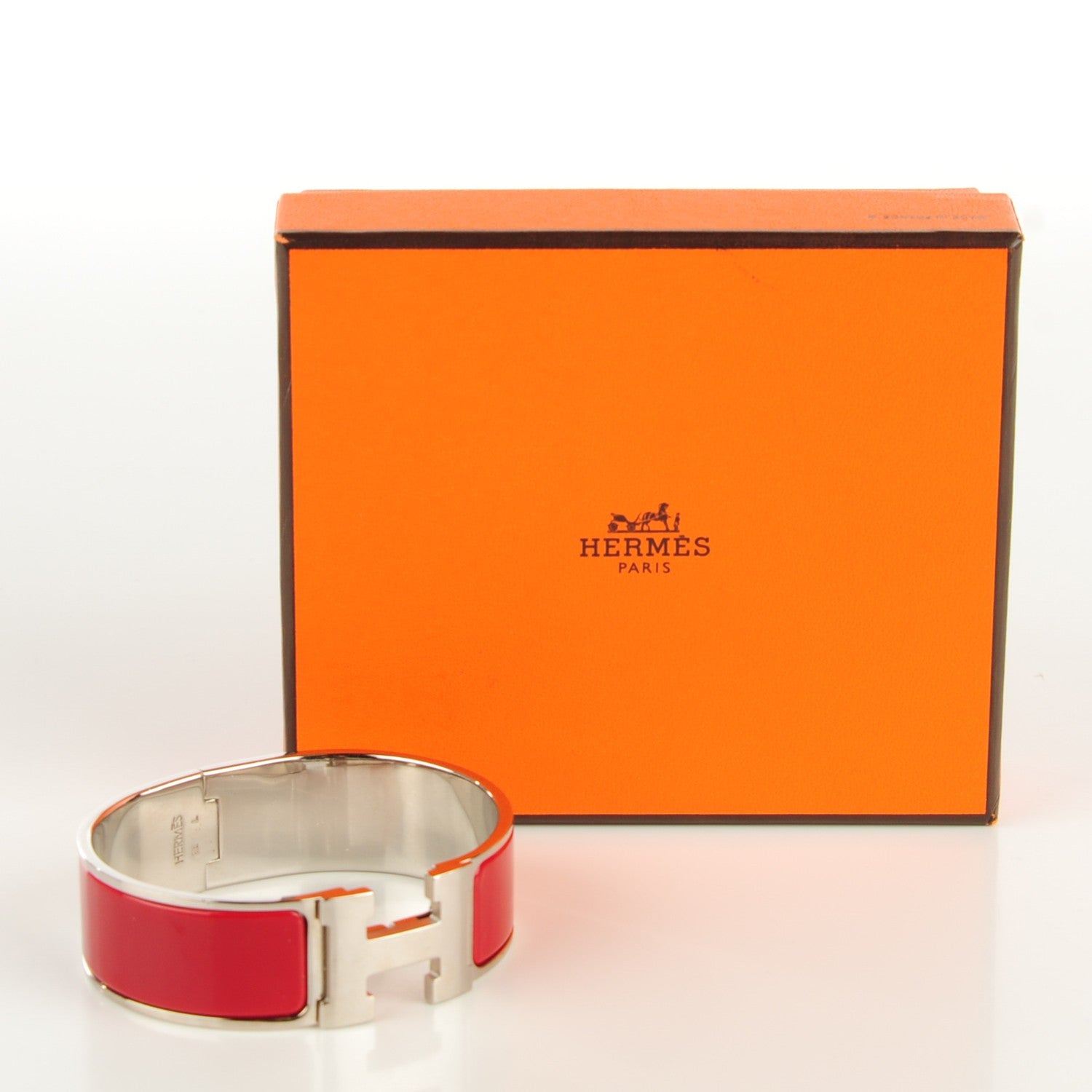 Hermes Enamel Wide Clic Clac H Bracelet GM Red 6 of 6