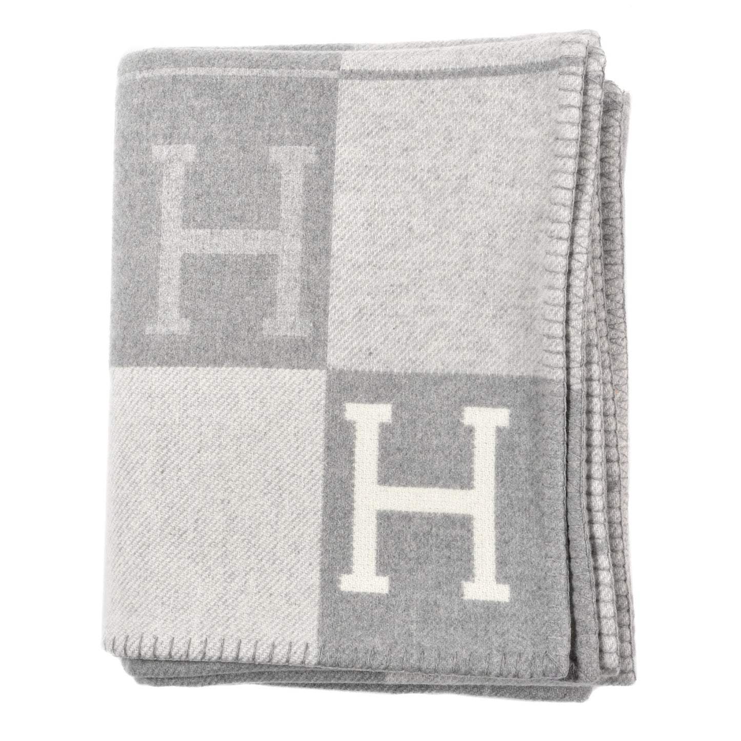 Wool Cashmere Avalon III Blanket Ecru Gris Clair