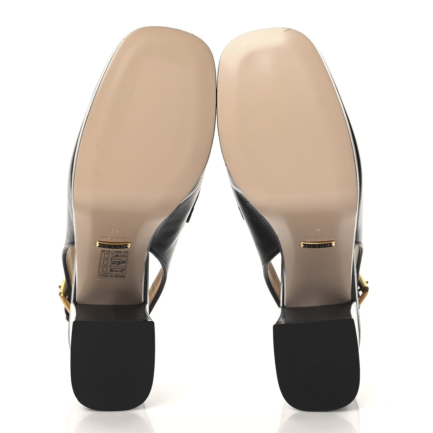 Quentin Granada Kid Horsebit Slingbacks Pumps 37 Black