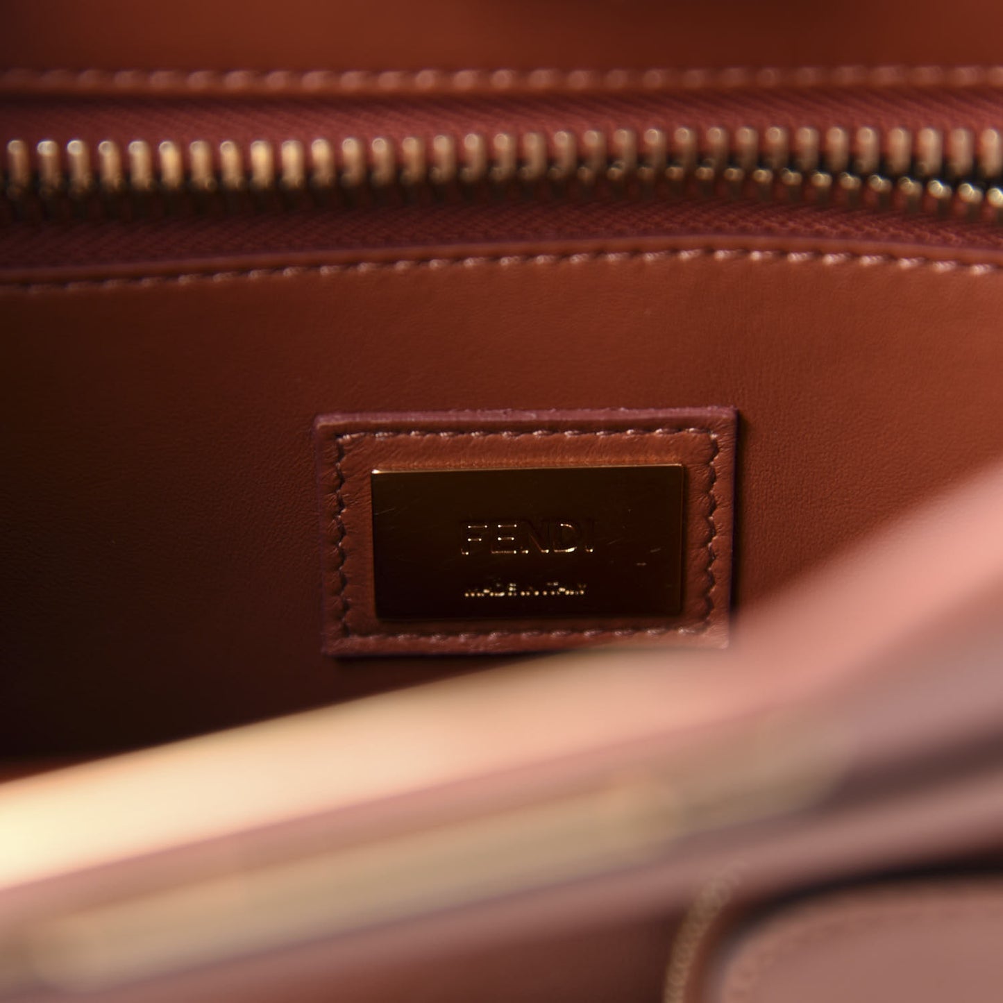 Vitello Seta Shiny Nappa Medium 3 Pocket Peekaboo Iconic Satchel Rust