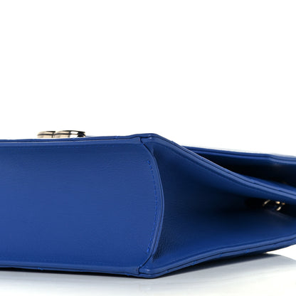 Chanel Calfskin Quilted Chevron Small Single Flap Blue 10 of 10