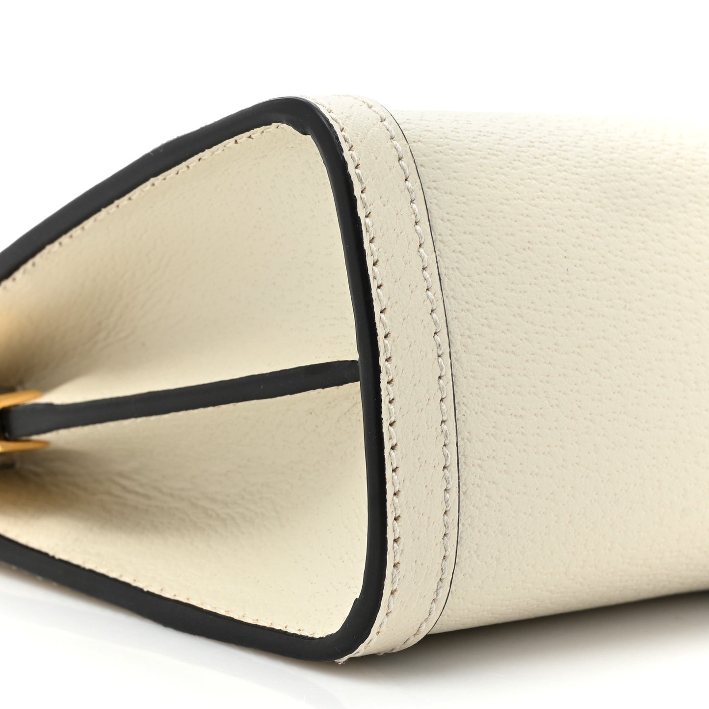 Textured Calfskin Web Small Ophidia Chain Shoulder Bag Mystic White