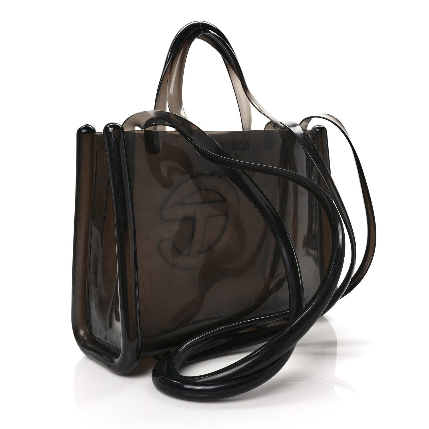 Telfar x MELISSA Jelly Medium Shopping Bag Clear Black 3 of 8