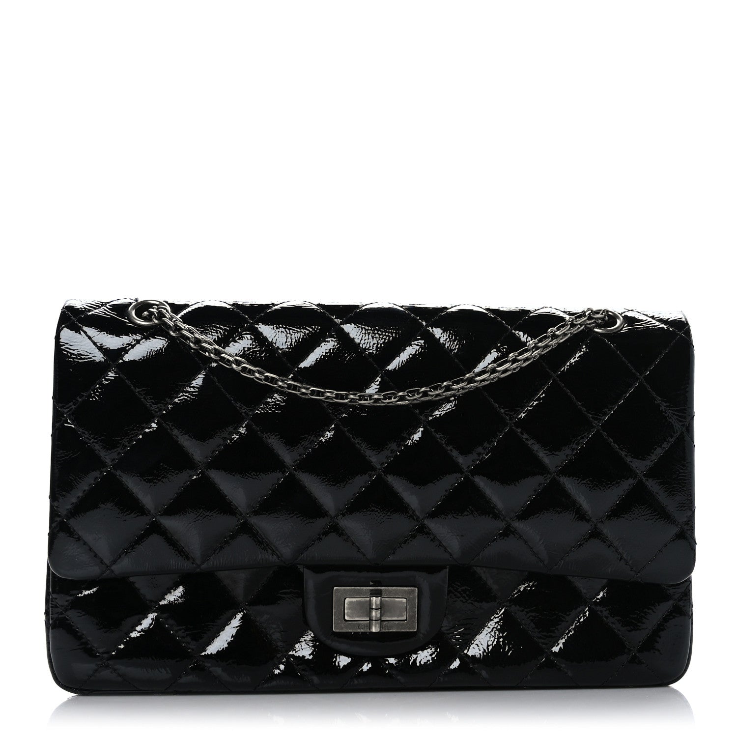 Chanel Patent Quilted 2.55 Reissue 226 Flap Black 1 of 9