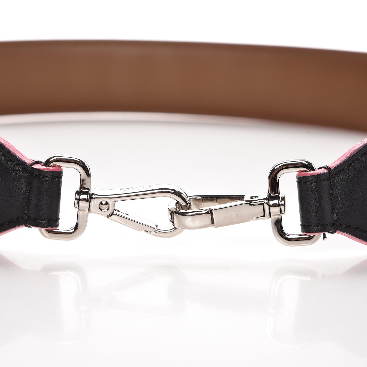 Fendi Vitello Dolce Plexiglass Bi-Color Studded Strap You Black Brownie Multicolor 3 of 5