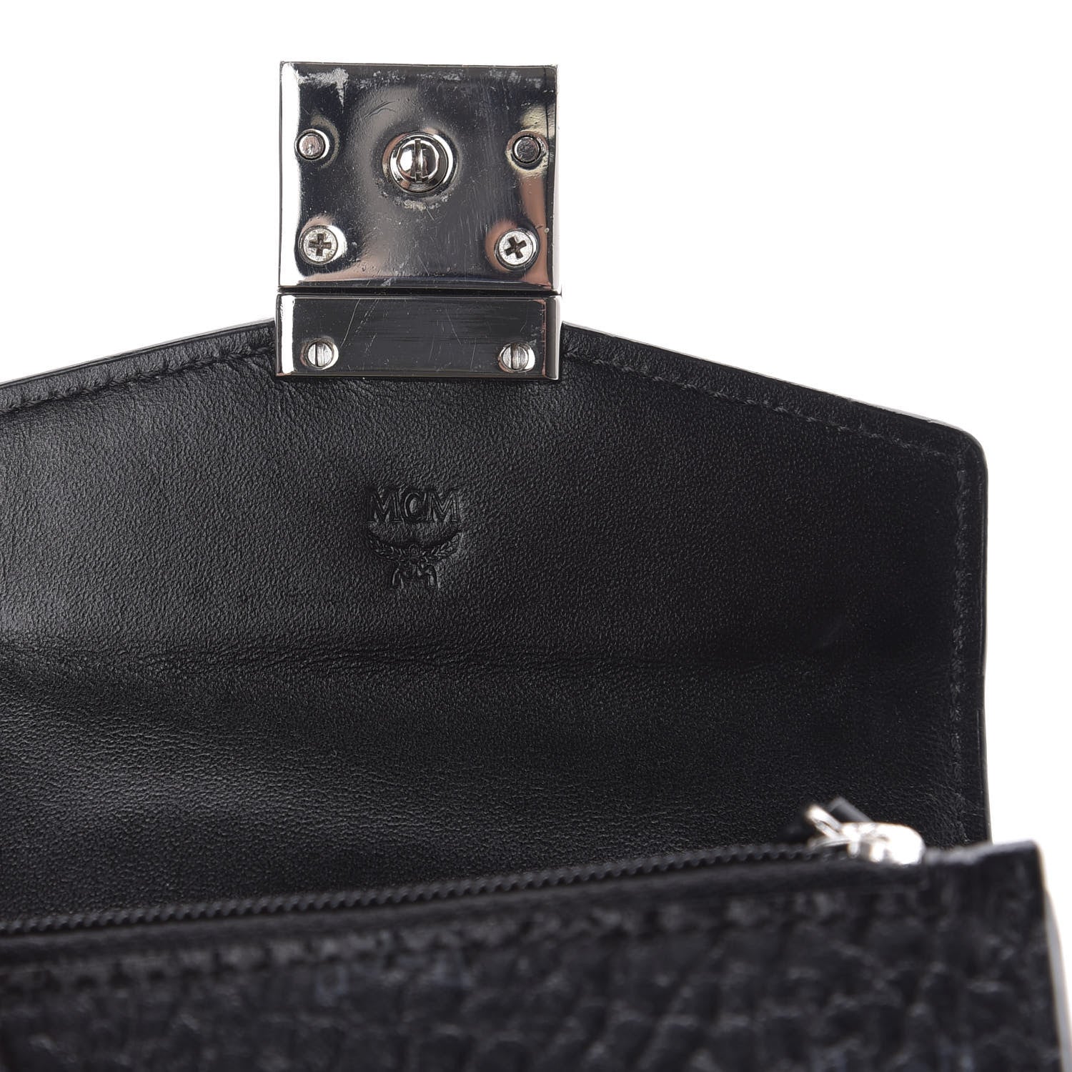 MCM Visetos Mini Accordion Card Wallet Black 6 of 6