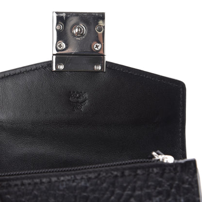 MCM Visetos Mini Accordion Card Wallet Black 6 of 6