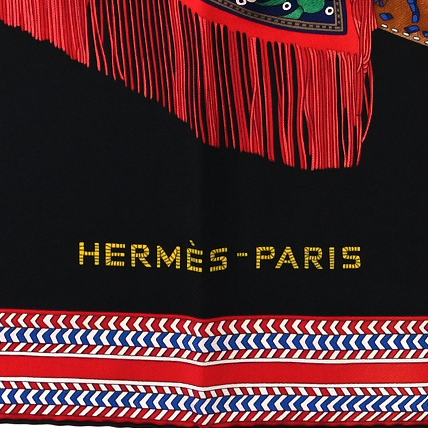 Silk Selle Des Steppes Scarf 90 Black Rouge Multicolor