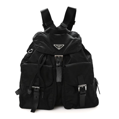 Prada Tessuto Nylon Saffiano Medium Backpack Black 1 of 10