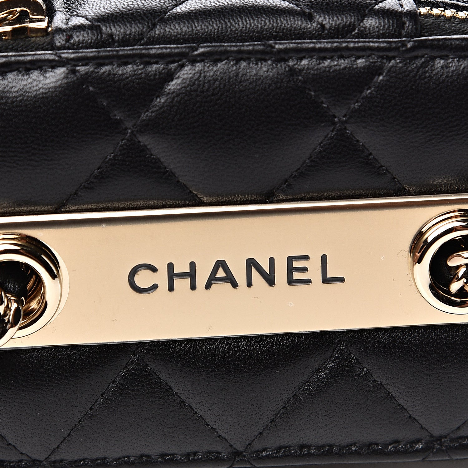 Chanel Lambskin Quilted Trendy Mini Vanity Case With Chain Black 9 of 11