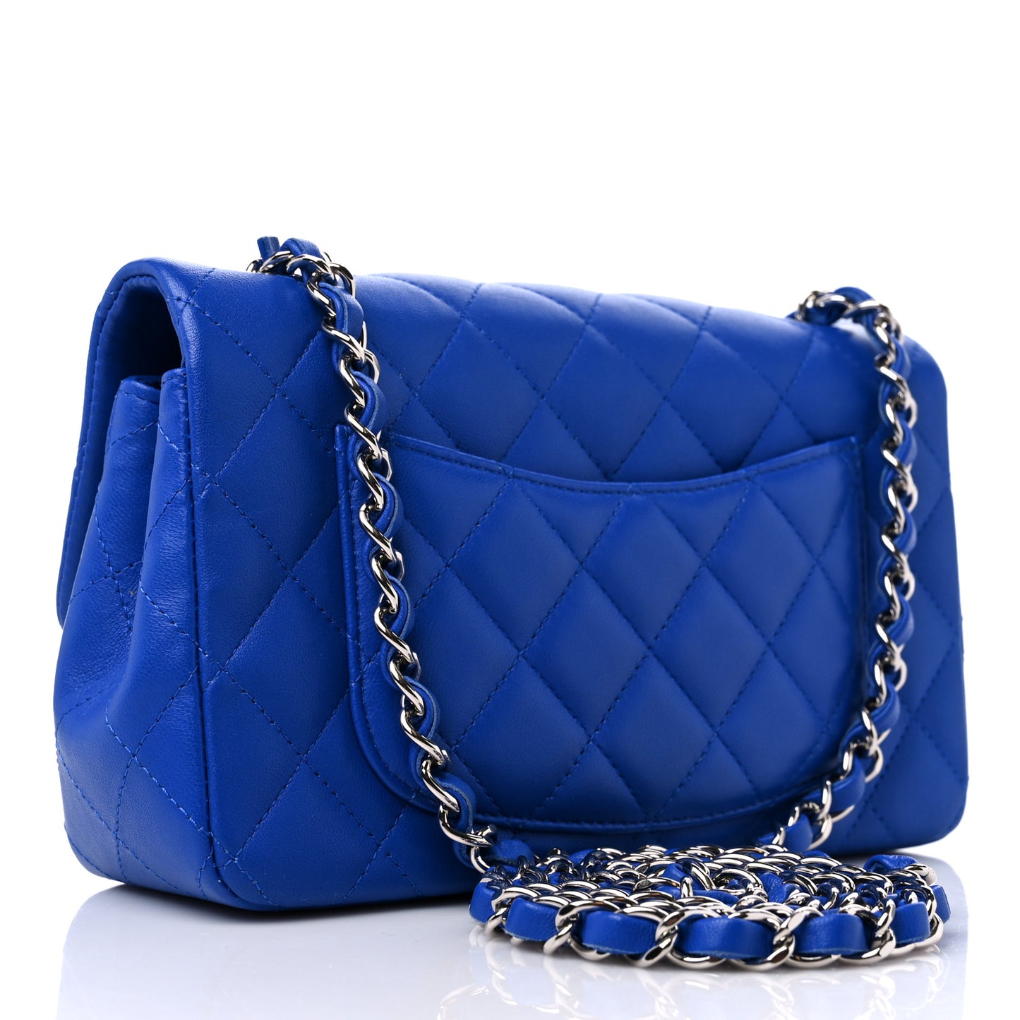 Lambskin Quilted Mini Rectangular Flap Royal Blue