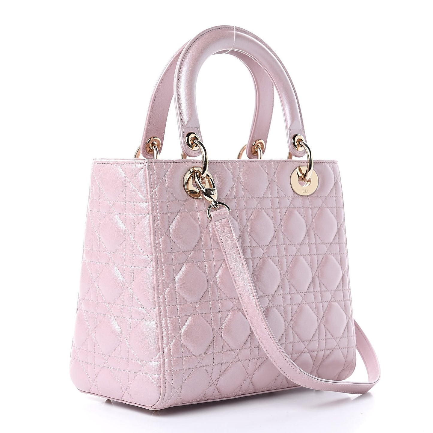 Pearly Lambskin Cannage Medium Lady Dior Lotus