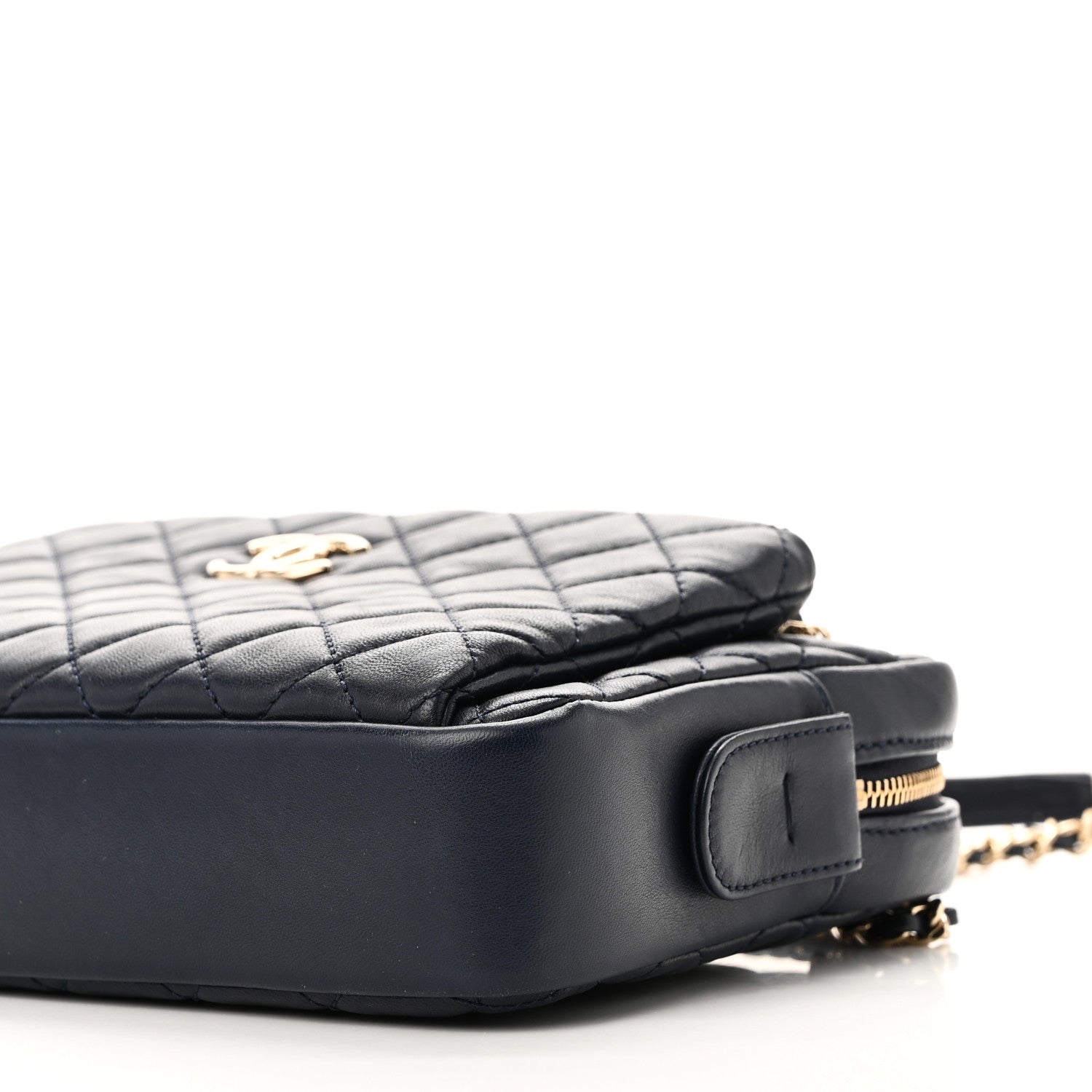 Chanel Lambskin Quilted Camera Case Navy 10 of 10