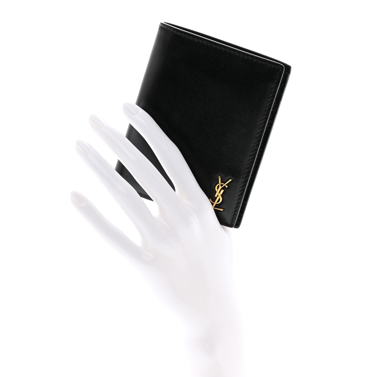 Calfskin Techno Credit Card Wallet Black