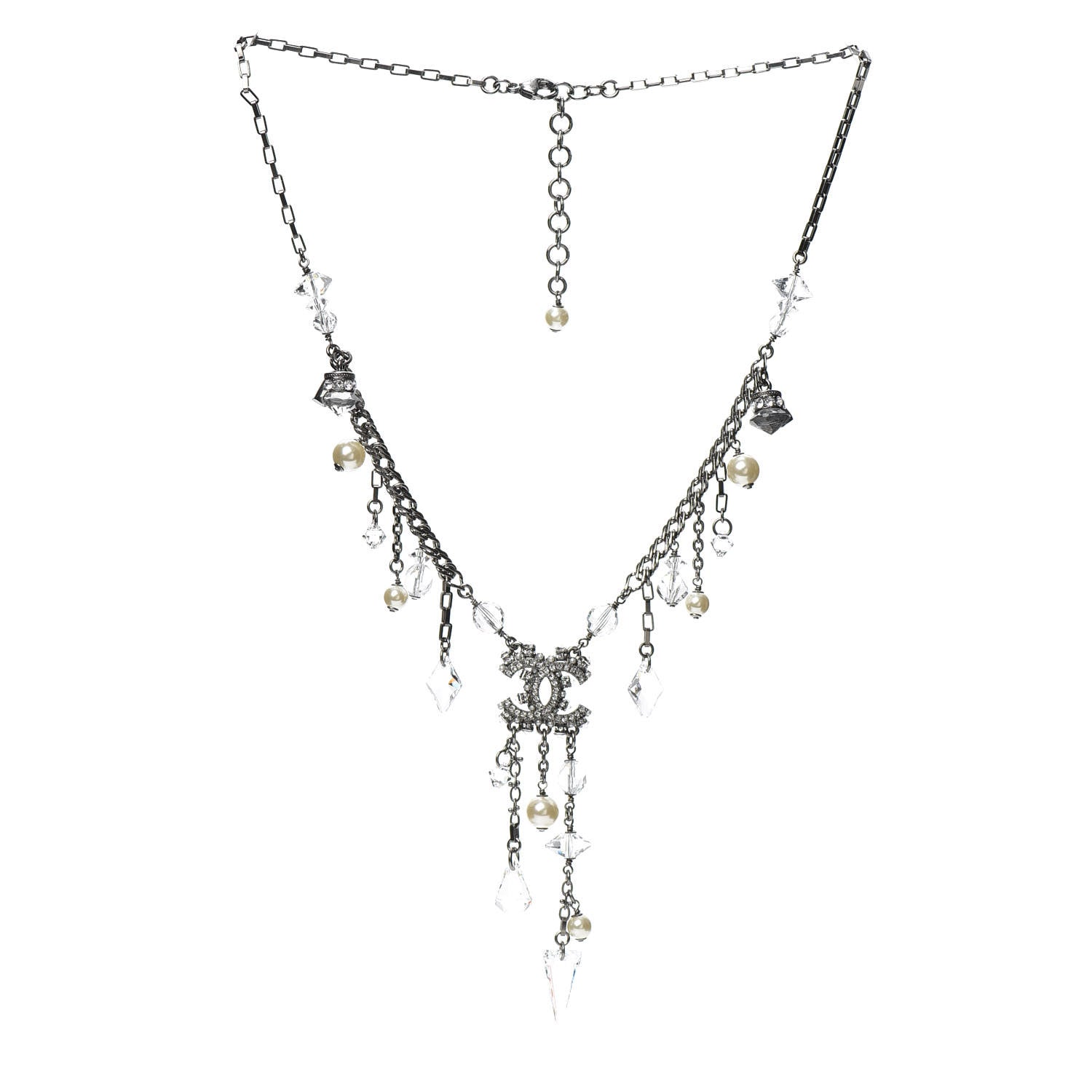 Chanel Ruthenium Crystal Pearl Necklace 3 of 4