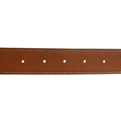 Hermes Chamonix 135 Togo Constance Belt 85 34 Black Gold 4 of 7