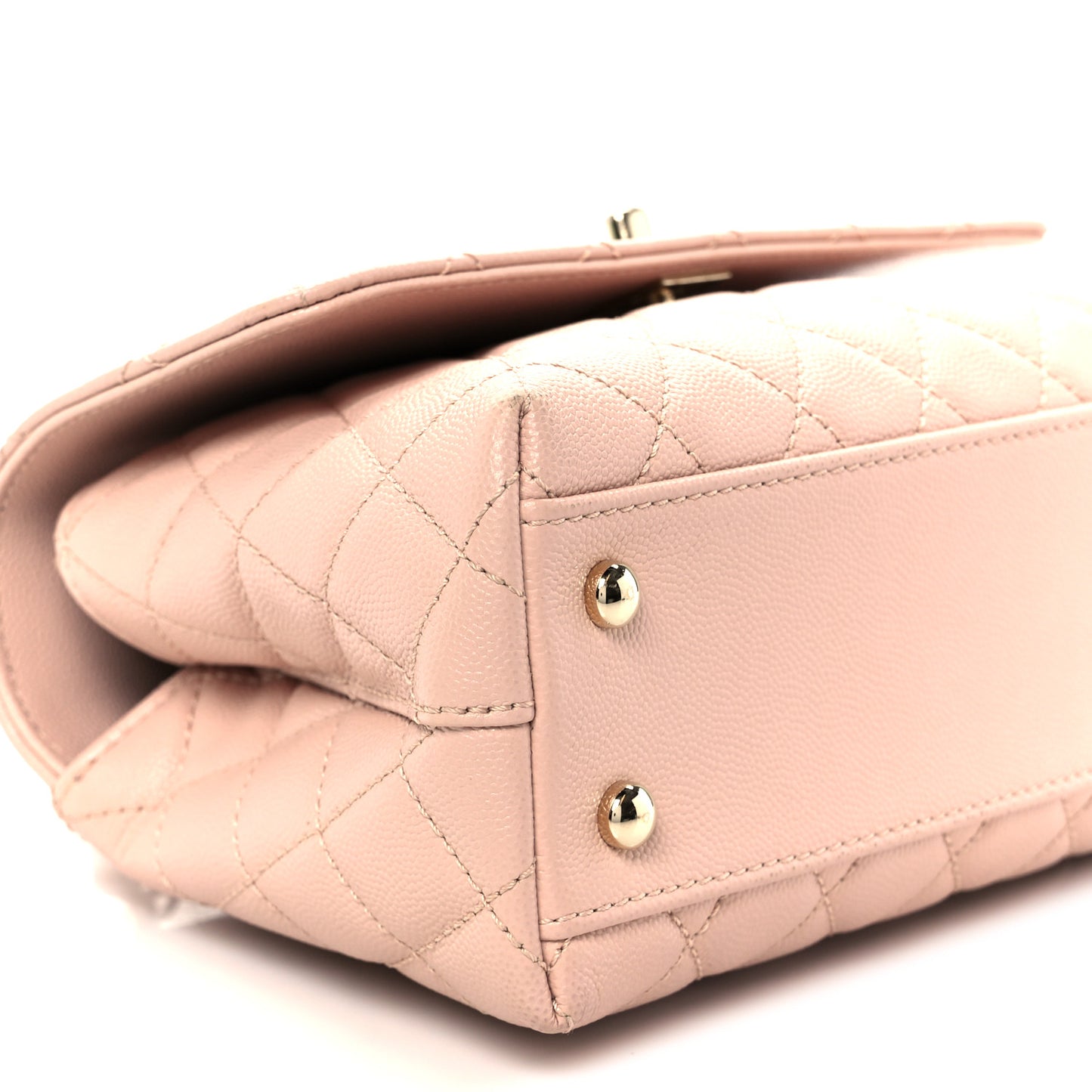 Caviar Quilted Mini Coco Handle Flap Light Pink
