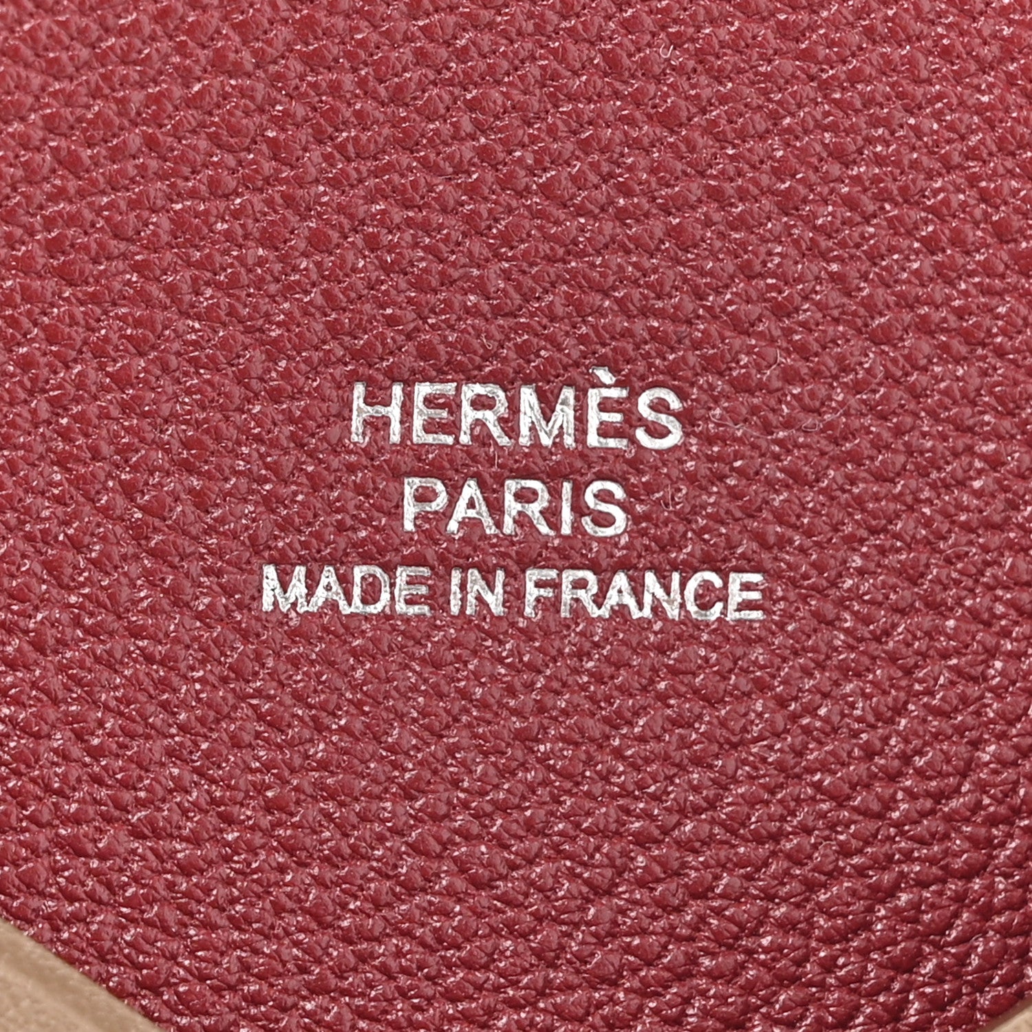 Hermes Swift Verso Calvi Card Case Etoupe Rouge H 7 of 9