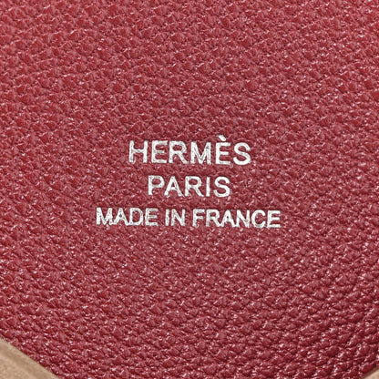 Hermes Swift Verso Calvi Card Case Etoupe Rouge H 7 of 9