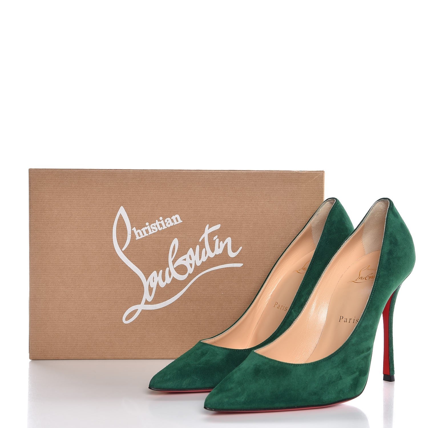 Christian Louboutin Veau Velours Decoltish 100 Pumps 37 Jungle 8 of 8