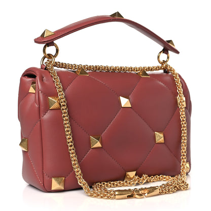 Valentino Garavani Nappa Large Roman Stud Shoulder Bag Gingerbread 3 of 8