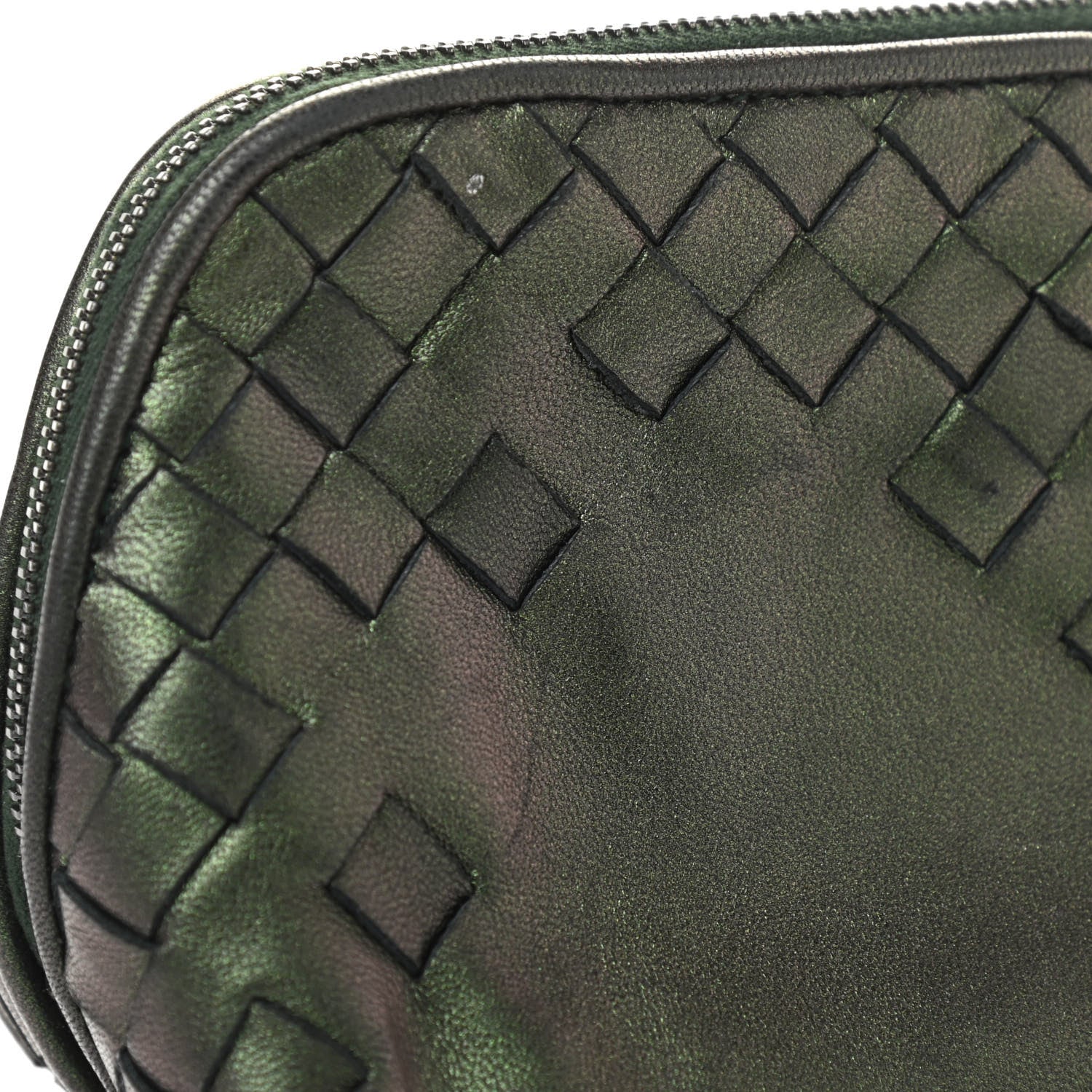 Bottega Veneta Iridescent Scarabee Small Cosmetic Pouch Green 11 of 14