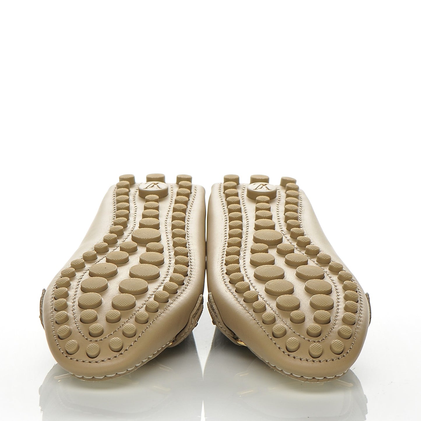 Calfskin Oxford Loafers 36 Beige White