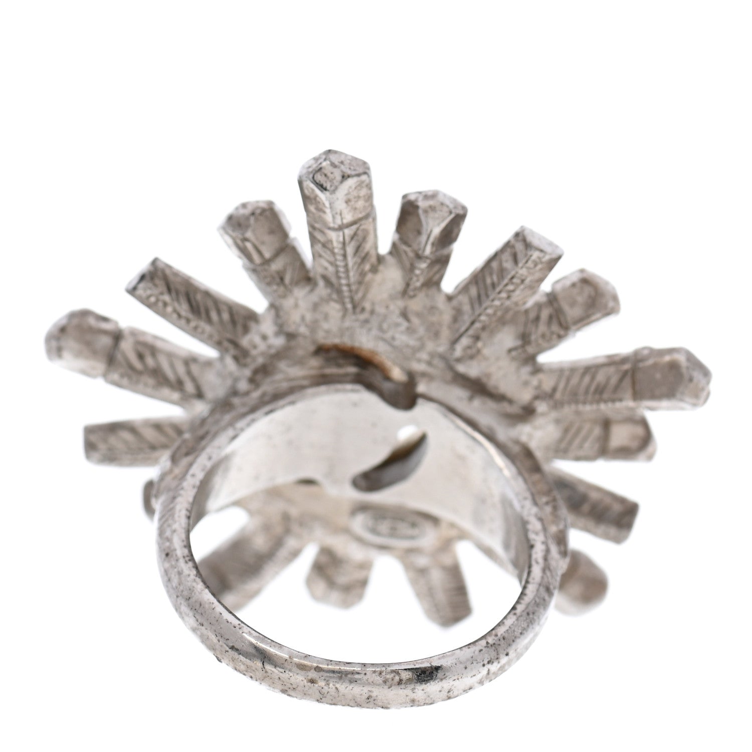 Chanel Baguette Crystal Moon CC Ring 6 Gold Silver 3 of 6