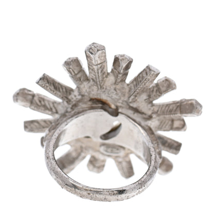 Chanel Baguette Crystal Moon CC Ring 6 Gold Silver 3 of 6