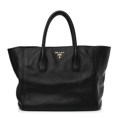 Prada Vitello Daino Tote Black 1 of 13