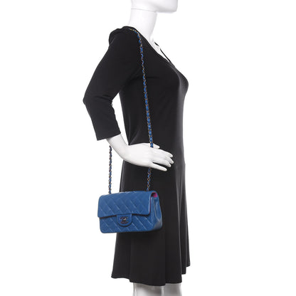 Chanel Lambskin Quilted Mini Rectangular Flap Blue Purple 2 of 12