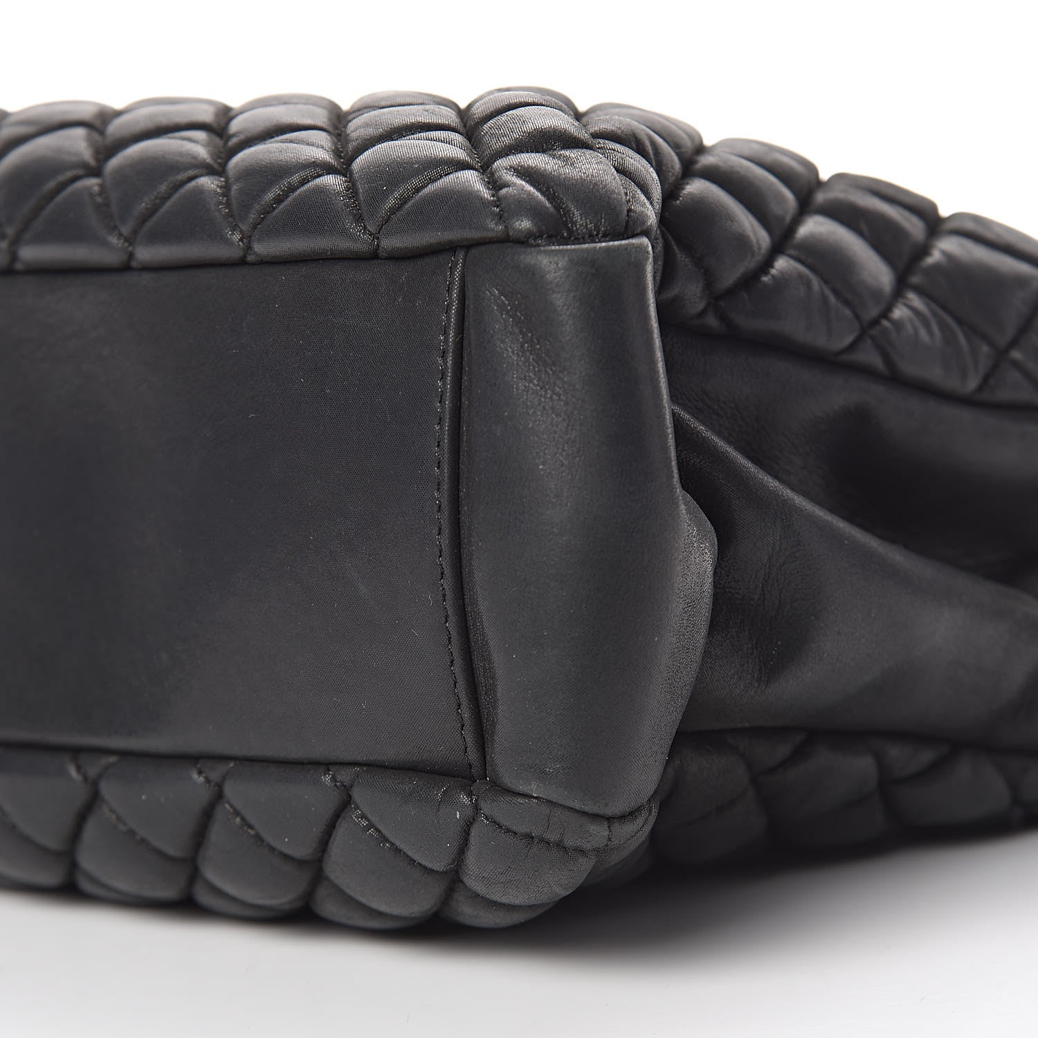 Chanel Iridescent Calfskin Small New Bubble Quilt Tote Dark Grey 10 of 12