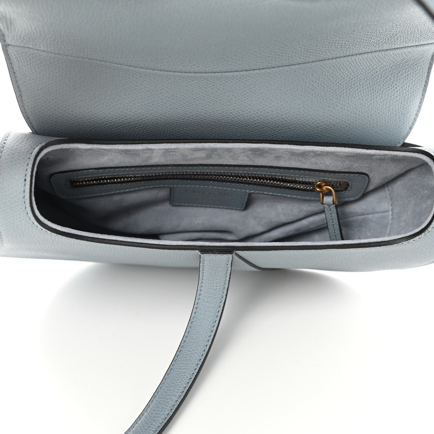 Grained Calfskin Saddle Bag Sky Blue