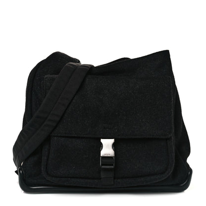 Prada Wool Messenger Satchel Black 1 of 11