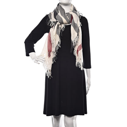 Burberry Merino Wool House Check Scarf Ivory 2 of 5