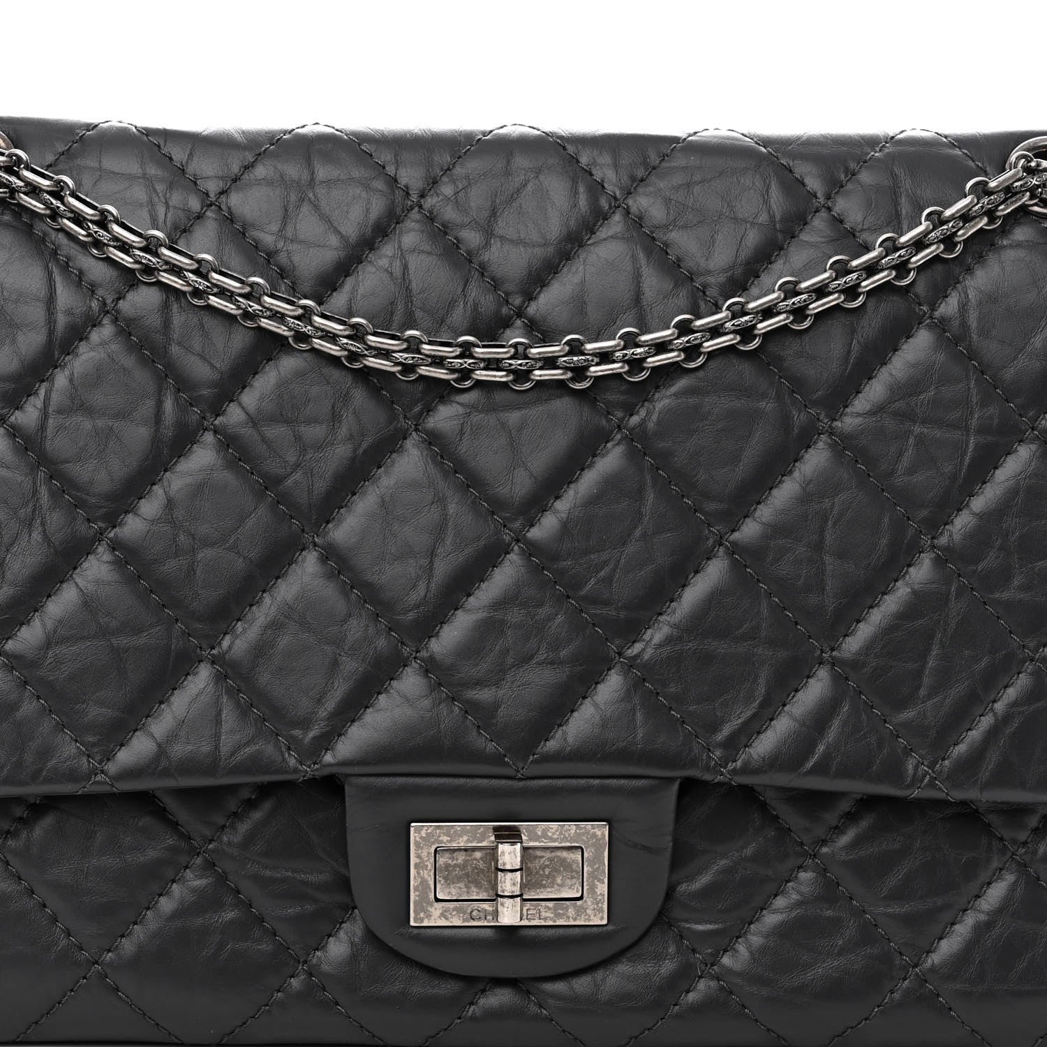 Chanel Aged Calfskin Quilted 2.55 Reissue 227 Flap Grey 8 of 10