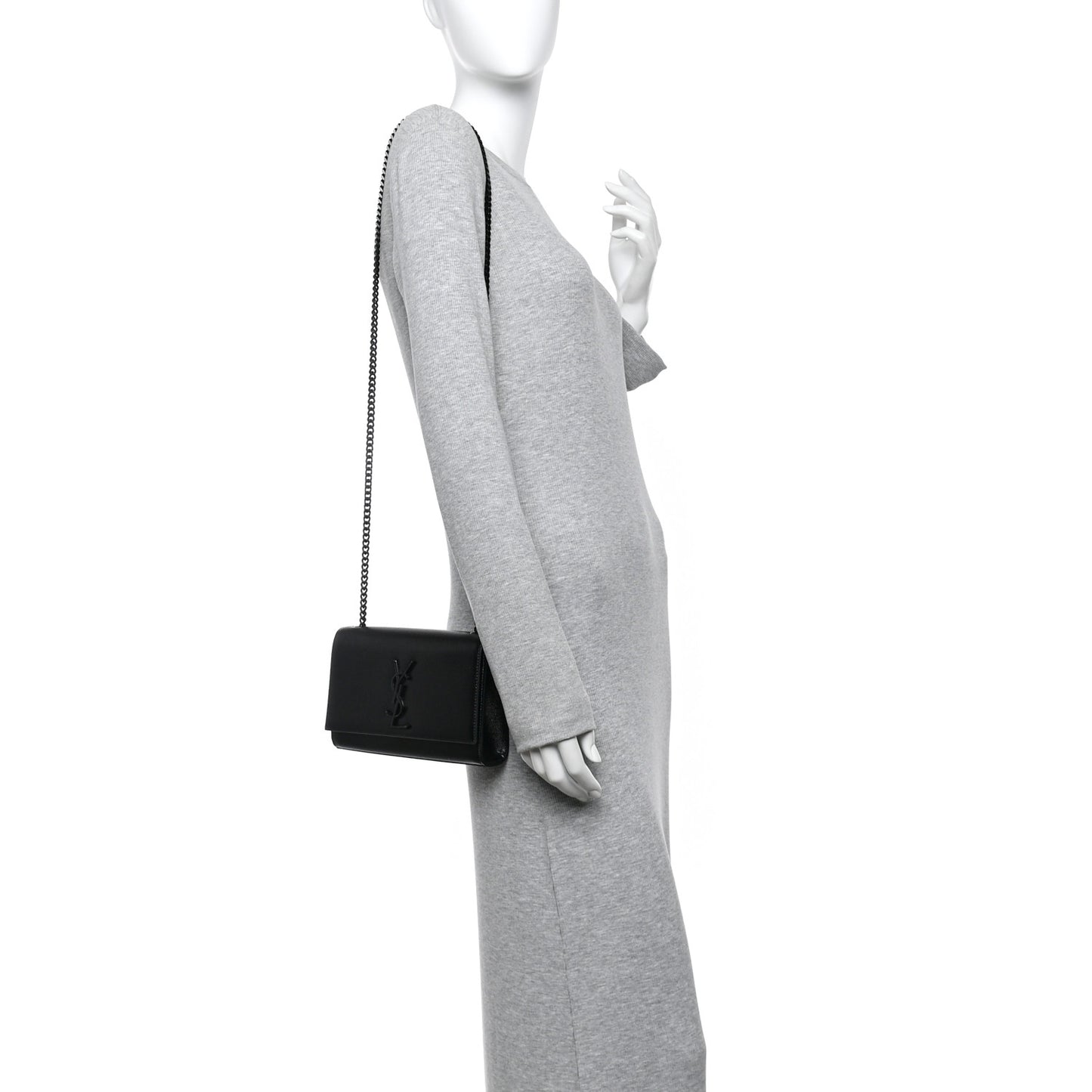 Grain De Poudre Small Monogram Monochrome Kate Satchel Black