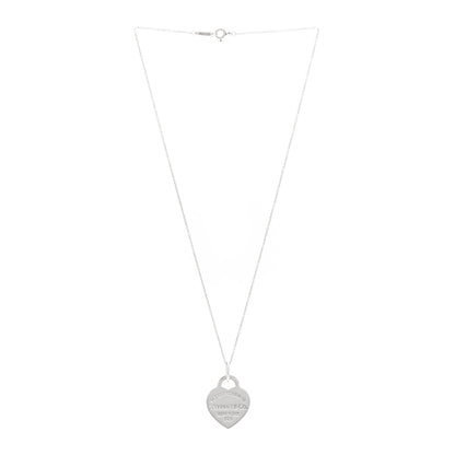 Tiffany Sterling Silver Enamel Medium Return To Tiffany Heart Pendant Necklace Blue 3 of 4